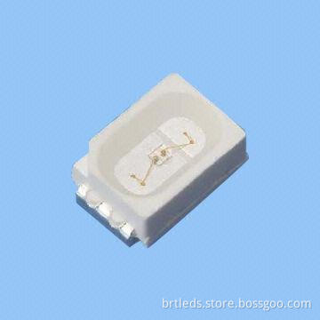 3020 LED, PLCC-2 and White Package, Yellow Green Color, 3.0 x 2.0 x 1.3mm, Typical Lumens of 100mcd
